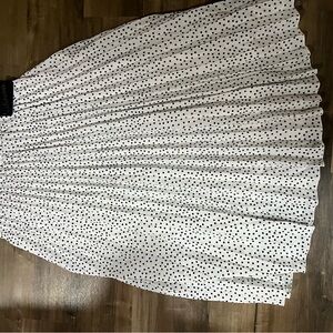 Zara White Polka Dot Pleated Skirt